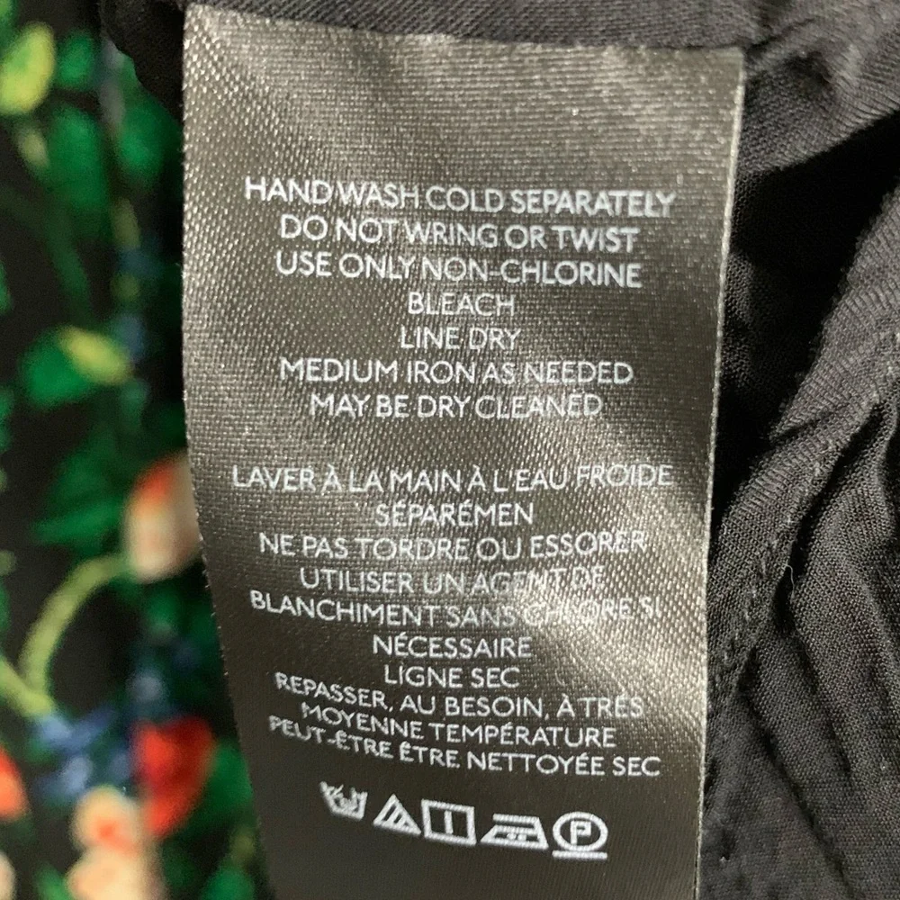 Anthropologie Lacy V Neck Black Floral Mini Dress , size 6 - Picture 9 of 13